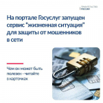 На портале госуслуг запущен новый сервис «жизненная ситуация» для защиты граждан от интернет-мошенников