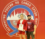 Темрюкская самбиста Эвилина Аметова привезла с Первенства России бронзовую медаль, звание Мастера спорта и путёвку на Первенство Европы